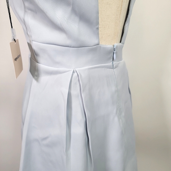 NWT Superdown Light Blue Halter Neck Open Back Mini Dress - Picture 11 of 16